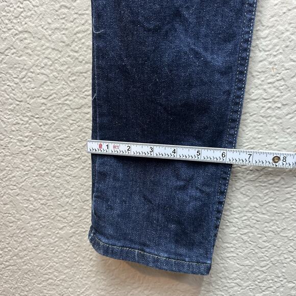 Levis 524 Too Superlow Jeans Womens 9 Medium Blue Dark Wash Stretch Denim Pants - Picture 8 of 13